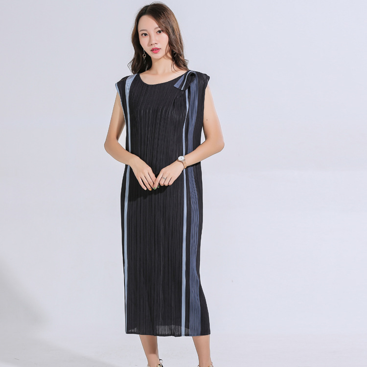 Women Fold Digital Printed Dresses Lady Pleated Loose Big Size Dress