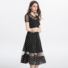 Fashion dot prints Pleated Women Summer Dress