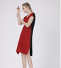 Popular Contrast Loose Pleated Hem Women Fashion Pleated Dress
