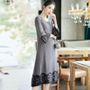 Early Spring Printed Mother Dress 2020 New Loose Large Pleated Retro A-line Dress