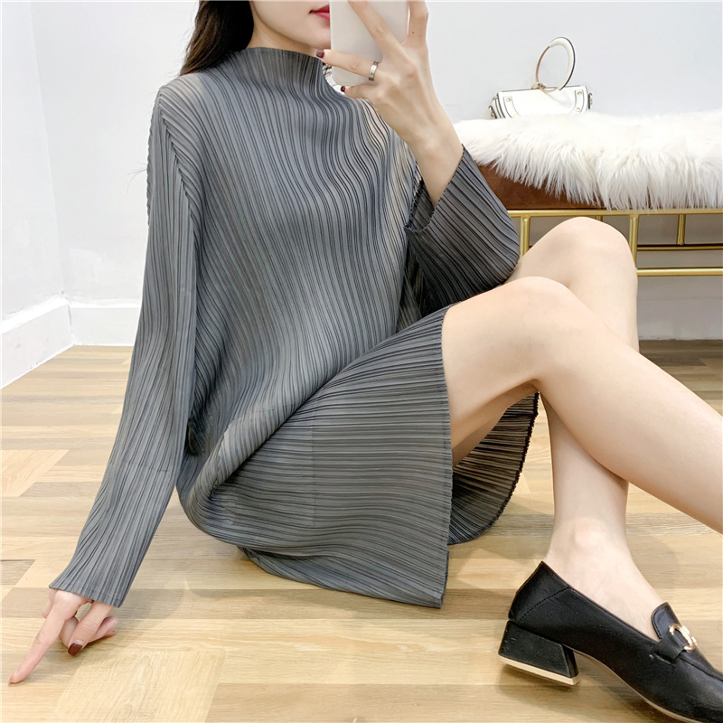 Spring 2020 New Pleated Dress Loose Large Women's Pleated Dress