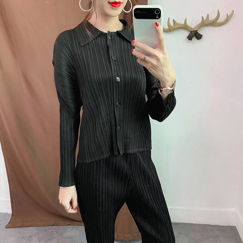 Autumn Winter Women Pleated Jacket Fashion New Tidal Loose Coat Tops