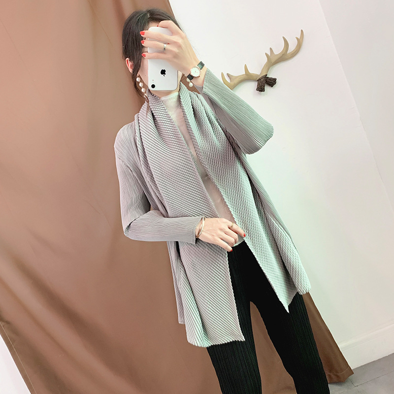 Autumn Women Pleated Fashion New Tidal Jacket Big Size Coat