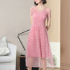 Printed Short Sleeve Dresses New Lace Lady Elegant Women Popular Summer Dresses