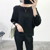 Pleated Top Women's New Summer 2020 Loose Large Round Neck Solid T-shirt Bat Sleeve Large Women's Tops