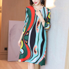Mother's Age Reduction Print Dress Spring 2021 New Women's Loose Plus Size Pleated Dress
