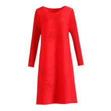 Mother Red Age Reducing Pleated Dress Spring 2021 New Women's Loose Plus Size Dress