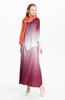 Women Pleated Dress Gradient Colour Spring Autumn Long Sleeve Irregular Tops Elegant Leisure Dress Clothing Sets