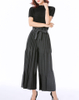Pleated Suit Fashion Slim Pleated Solid T-shirt Loose Three-dimensional Wide Leg Pants Two Pieces Clothing Set