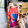Women Loose Large Pleated Dress New Spring 2020 Red Pleated Dress