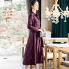 2020 Women Spring New Fashion Jacquard Slim Large Chinese Retro Dress