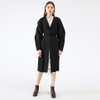 Autumn And Winter 2020 New Leisure Thickened Over The Knee Long Jacket Solid Pleated Raglan Sleeve Windbreaker