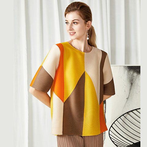 Spring Summer New Round Neck Medium Sleeve Loose Print Women's T-shirt