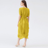Korean Yellow Chiffon Dress Mid Length Fairy Skirt Summer Women's 2021 New Spring Dress