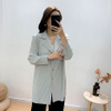Pleated White Long Coat 2021 Summer New Commuter Loose Large Cardigan Slim Suit Windbreaker