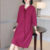 Lady's Age Reduction Embroidered Mother's Dress Spring Dress 2021 New Women's Plus Size Pleated Dress