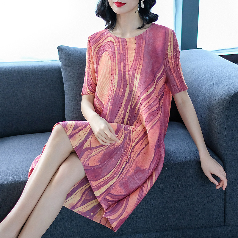 Spring Women Fashion New Tidal Loose Big Size Print One Piece Dress