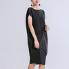 New Wrinkle Design Irregular Color Blocking Dress Large And Loose Dress