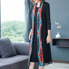 Winter Autumn Women Pleated Fashion New Dress Print Loose Big Size Dress