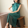 Belly-covering Dress Elegant Qipao-style Chinese Style Pleated National Style Dresses