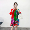Women Fashion Print Loose Large Pleated Dress New Dress In Spring 2020