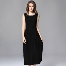Thin Base Dress 2020 Spring Summer Fashion Pleats With Suspender Vest Dress