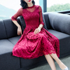 Velvet Dress Spring Pleats 2019 Embroidery Loose Elastic Pleated A-shaped Tidal Dress