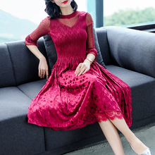 Velvet Dress Spring Pleats 2019 Embroidery Loose Elastic Pleated A-shaped Tidal Dress