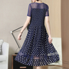 Pleated Point Printed Dresses Summer Women's Dresses New Large Splice Dresses