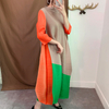 Autumn Women Pleated Dress Loose Big Size Fashion New Patchwork Popular Dress