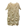 Women Fashion New Diamond Pleated Dress 2020 Pink Short Sleeve Pleated Dress