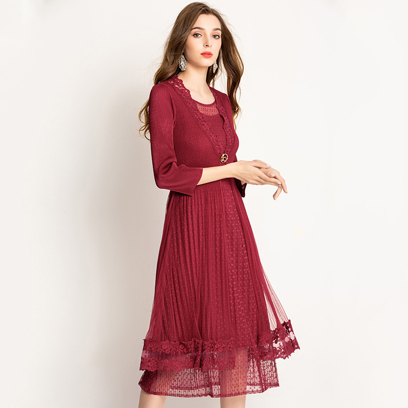 Autumn Women Pleated Fashion New Tidal Popular Elegant Dress