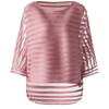Fashion Striped Mesh Stitching Tops Spring 2019 New Pleated Women Loose Chiffon Shirt