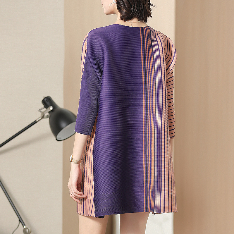 Summer Trend New Women's Wear French Large Print Dress Pelated Loose A-shaped Dress