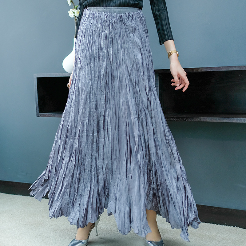 Spring Mesh Pleated Half-length Skirt Popular Female A-shaped Skirt