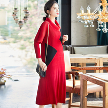 Foreign Color Contrast Festive Dress 2020 Spring New Pleated Patchwork Dress
