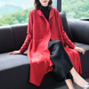 Winter Autumn Women Pleated Long Coat Loose Big Size Jacket