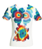 Women Printed T-shirt Women's New Summer Pleated Bottomed Short Sleeve Tops