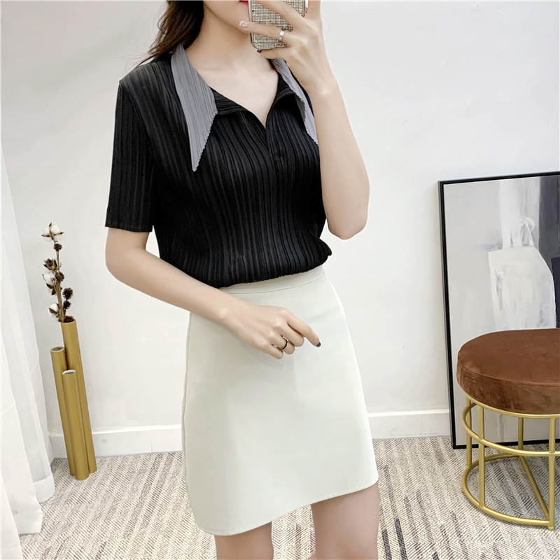 2020 Summer New Pleated T-shirt Women Fashion New Pleated Tops