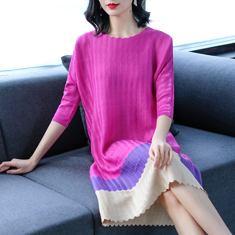 Women Pleated Fashion New Tidal Pleated Loose Big Size Dress