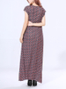 Summer Women Pleated Loose Big Size Long Dress Lady Elegant Short Sleeved Dress