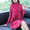 Winter Women Pleated Fashion New Tidal Lace High Quality Popular Big Size Dress