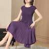 Women Pleats Dress Summer Temperament Large Size Dress Irregular Pleats Popular Dress