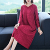 Winter Autumn Women Pleated Fashion New Tidal Loose Big Size Embroidery Popular Dress
