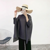 Autumn Women Pleated Fashion New Tidal Loose Big Size Fashion New Bat Sleeved Tops Shirts