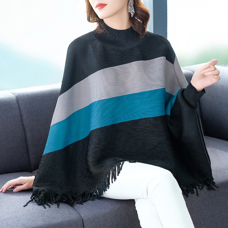 Autumn Women Pleated Fashion New Tidal Tops Striped Loose Big Size Shirts