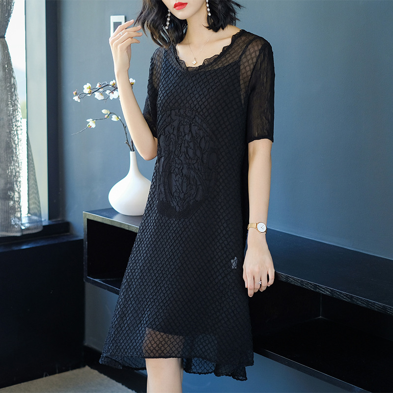 Women Fashion New Crinkled Solid Color Loose Lady Elegant Free Size Two Pieces Tidal Popular Dress