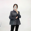 Women Pleated Zipper Windbreaker Jacket Early Spring New Loose Large Pleated Coat Temperament Large Coat