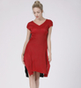 Popular Contrast Loose Pleated Hem Women Fashion Pleated Dress