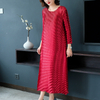 Pleated Large Dress New Long Sleeve Loose Belly Covered Dress In Autumn 2019